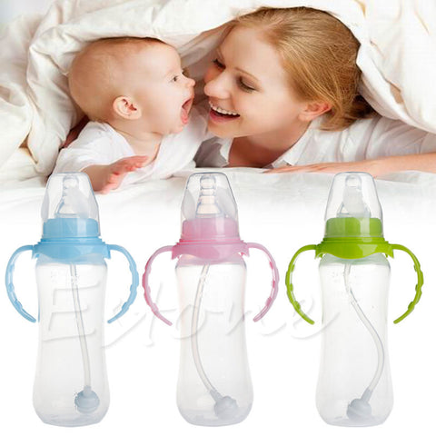 Straw Milk Feeding Nipple Bottle