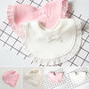 Bow Pink And White Bibs