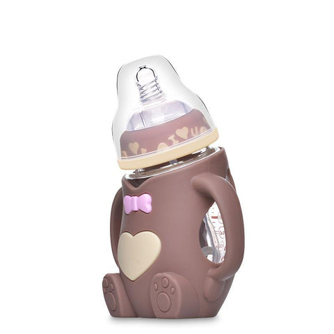 Silicone Glass Milk Feeding Bottle