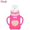 Silicone Glass Milk Feeding Bottle
