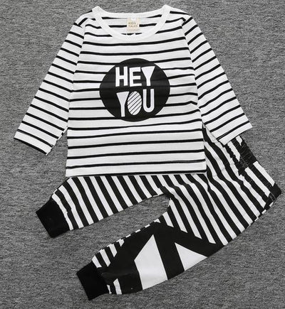 Letter Print Striped Casual Apparel